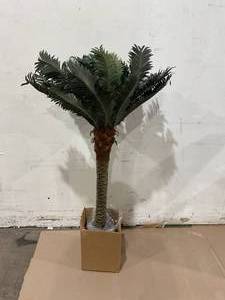 lot 395 image: Nearly Natural 5043 4ft. Sago Silk Palm Tree,Green,36x36x48