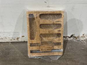 lot 286 image: Ziplock Bag Organizer with Foil and Plastic Wrap Organizer, Aluminum Foil Dispenser with Cutter, Bamboo