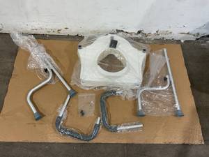 lot 292 image: Raised Toilet Seat with Height Adjustable Legs and Padded Armrests