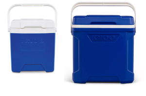 lot 279 image: LOT OF 2 Igloo Coolers - one Latitude 30qt Roller and one Quantum Hybrid 12qt.
