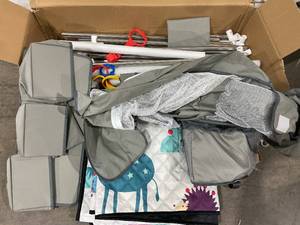 lot 407 image: Jinxia Grey Portable Extra Large Baby Playpen