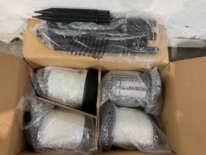 lot 410 image: TomCare Set of 4 Black Solar Torch Lights