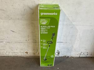 lot 55 image: Greenworks 48V (2 x 24V) 16 Brushless Cordless (Attachment Capable) String Trimmer