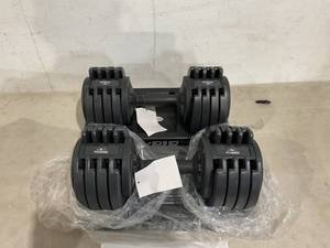 lot 165 image: LOT OF 2 - Flybird 55lb Adjustable Dumbbells