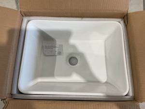 lot 169 image: KES Rectangle Vessel Sink 16X12 White