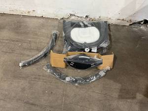 lot 416 image: BabyBond Portable BlackGrey Baby Swing with Music Speaker, 3 Seat Positions, 5 Point Harness Belt and 5 Speeds