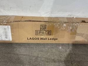 lot 418 image: You Have Space Lagos Set of 2 Black 60 inch Picture Ledge Shelf