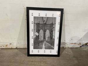 lot 423 image: Giverny 16 x 24 inch Black Wood Picture Frame with 12 x 18 inch White Mat