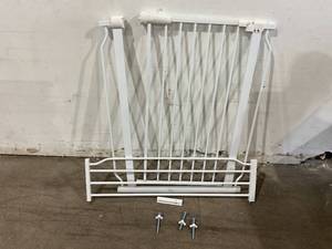 lot 427 image: BalanceFrom White Easy Walk-Thru Safety Gate for Doorways and Stairways with Auto-CloseHold-Open Feature