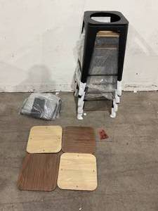 lot 440 image: Yongchuang 26 inch Bar Stools - Wood SeatMatte Black Metal