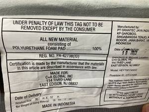 lot 444 image: Foldable Full Size Floor Mattress - Grey