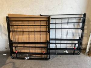 lot 91 image: Amazon Basics 14 Inch Foldable Black Metal Platform King Size Bed Frame