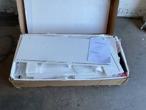 lot 93 image: White Dual Trash Cabinet with Drawers