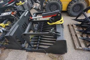 Brand New Made In America Universal Mount Bobcat Skid Loader Skid Steer Heavy Duty 48 Rock Grapple Bucket