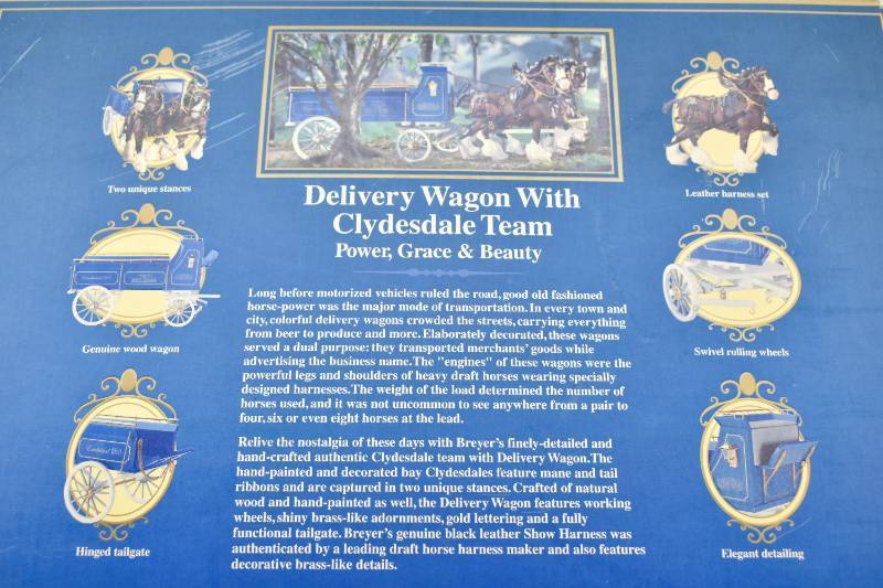 Vintage Breyer Delivery Wagon with Clydesdale Team in