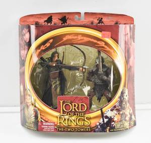 lot 47 image: LOTR Two Towers Elven Archer & Berserker Uruk-Hai with Attack Actions Figures in Box
