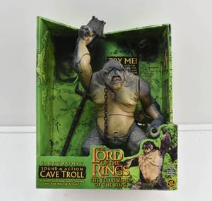 lot 66 image: LOTR Fellowship of the Ring Electronic Sound & Action Cave Troll Hammer Slamming, Spear Jabbing, & Troll Roaring Actions Figure in Box