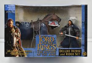 lot 67 image: LOTR Return of the King Deluxe Set Aragorn & Brego Figures with Actions in Box