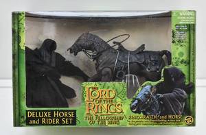 lot 64 image: LOTR Fellowship of the Ring Deluxe Battery-Powered Ringwraith & Horse Figures with Actions in Box