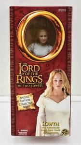 lot 59 image: LOTR Two Towers Collector Series Eowyn with Authentically Styled Fabric Outfit & Accessories Figure in Box