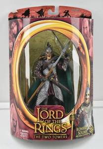 lot 39 image: LOTR Two Towers Rohirrim Soldier with Spear Attack Action Figure in Box
