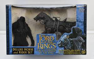 lot 28 image: LOTR Fellowship of the Ring Deluxe Battery-Powered Ringwraith & Horse Figures with Actions in Box