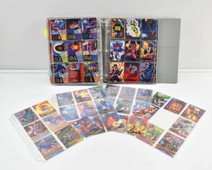 lot 1 image: Binder of Vintage Fleer Marvel Trading Cards from 93-95, Including Many Rare Cards