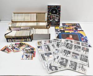 lot 83 image: Large Assortment of NHL Hockey Trading Cards and 4 Hockey Magazines 93, 99