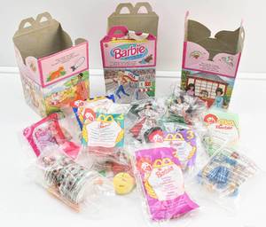lot 117 image: Group of 11 Barbie McDonalds Happy Meal Toys