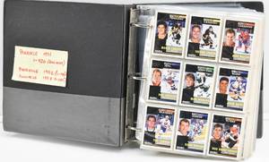lot 80 image: Binder of Pinnacle 91-93 Hockey Trading Cards, Including Rookie, Game Winner, Sidelines, and Idols Series, Near-Complete Sets
