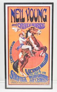 lot 121 image: Neil Young and Crazy Horse Promo Poster with Designer Bob Masses Signature