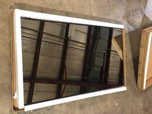 NEUTYPE 51 in. x 31 in. Large Modern Rectangle Metal Framed Bathroom Vanity Mirror   Customer Returns See Pictures