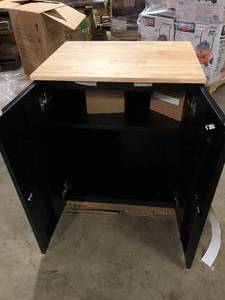 Husky Heavy Duty Welded 20-Gauge Steel 2-Door Garage Base Cabinet in Black (28 in. W x 32 in. H x 21.5 in. D) Customer Returns See Pictures