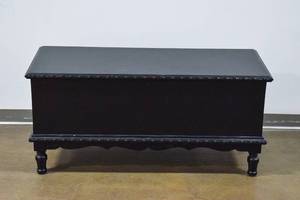 lot 13 image: Black Painted Chest on Legs