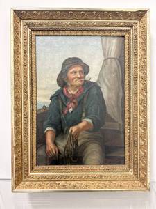 lot 19 image: Unsigned Antique Painting of a Seaman, American