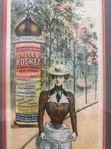 lot 53 image: French Color Lithograph Bicycle Advertising Artwork