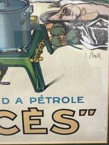 lot 56 image: Vintage Art Deco French Cooking Kitchen Poster Signed