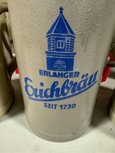 lot 4 image: Grp of 11 German Beer 1 Liter Stiens - Erichbrau Elanger