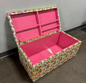 lot 175 image: Small Childs Blanket Chest with Flower Cover