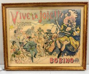 lot 58 image: Antique French Advertising Poster Vive La Joie