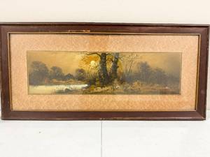 lot 79 image: Framed Vintage Pastel Landscape, Signed