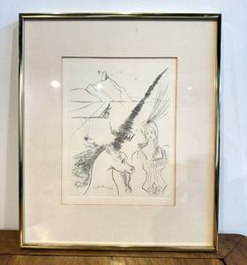 lot 184 image: The Lady and the Unicorn Framed Print by Salvador Dali