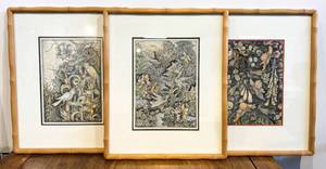 lot 185 image: Group of Three Framed Watercolors by Doblet Wirata, Bali