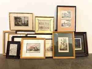 lot 197 image: Group of Fifteen Framed Prints of Various 19th Century Subjects