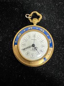 lot 33 image: JB Hudson Enameled Pocket Watch