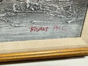 lot 212 image: Vintage Thomas Pell Oil on Canvas Painting Still Life