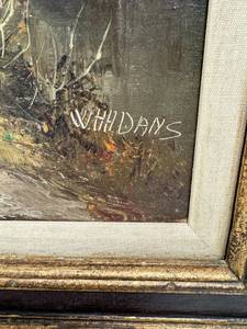 lot 213 image: WHH Dans Signed Oil on Canvas Painting of Forest Landscape