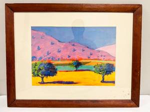 lot 21 image: Framed Print of Pastel Landscape by Paul Powis