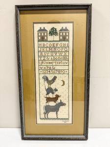 lot 31 image: Needlepoint Sampler Signed N. Egan 87