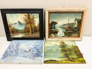 lot 225 image: Group of 4 Original Oil Paintings Signed Bradley, Brandie and Illegibly